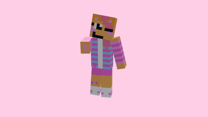 Minecraft pinkheart 2 pose 2 – Free 3D Model STL