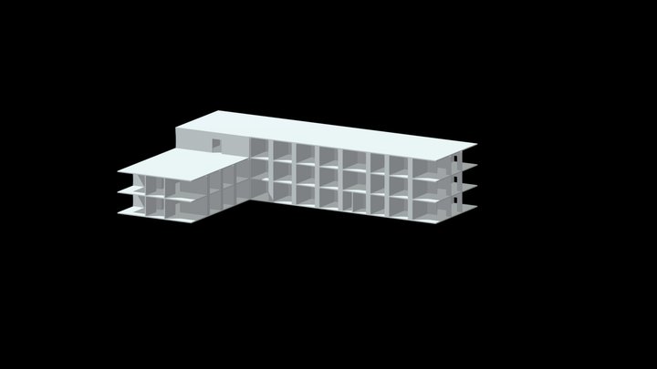 Недостроенное здание Общежитее 3D Model