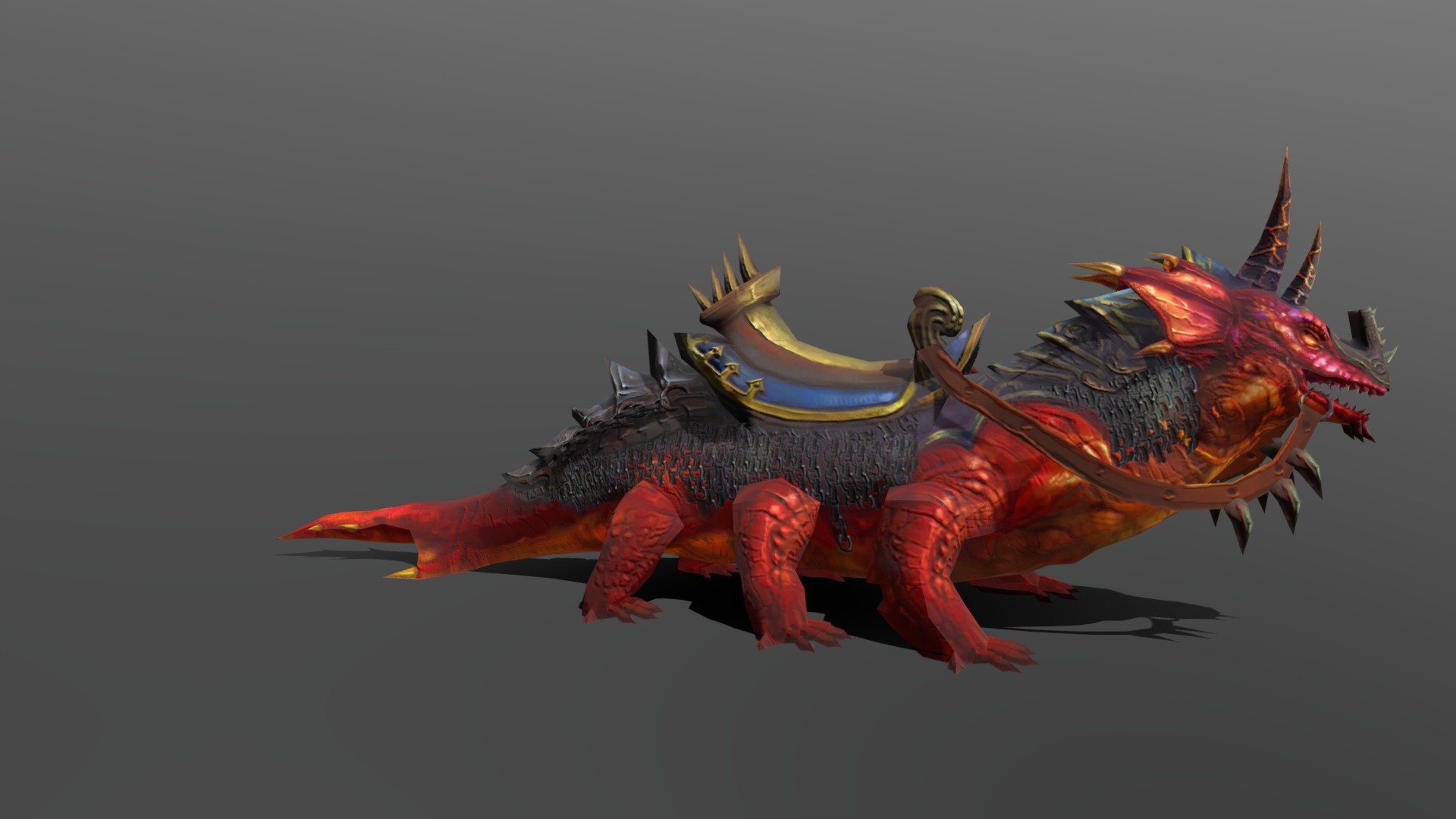Fire Lizard Mount - Buy Royalty Free 3D model by Jim Cheng (@chengkehan