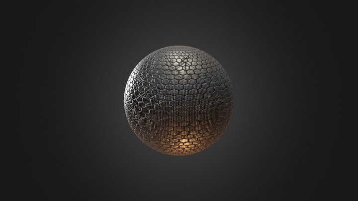 Black Hexagon Carbon Fibre PBR Material 3D Model