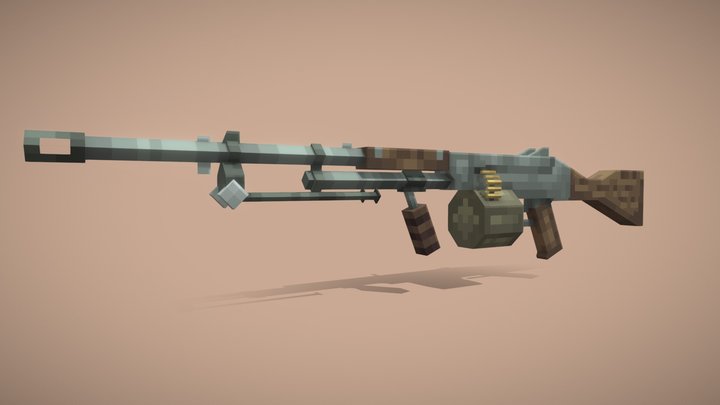 Old machine gun 3D Model