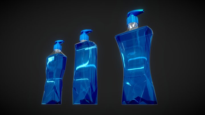 Liquid Dishwash Container Shortlisted 3 Options 3D Model