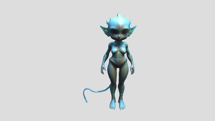 alien water girl 3D Model