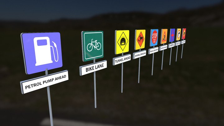 Road Signs – Kostenloses 3D-Modell STL