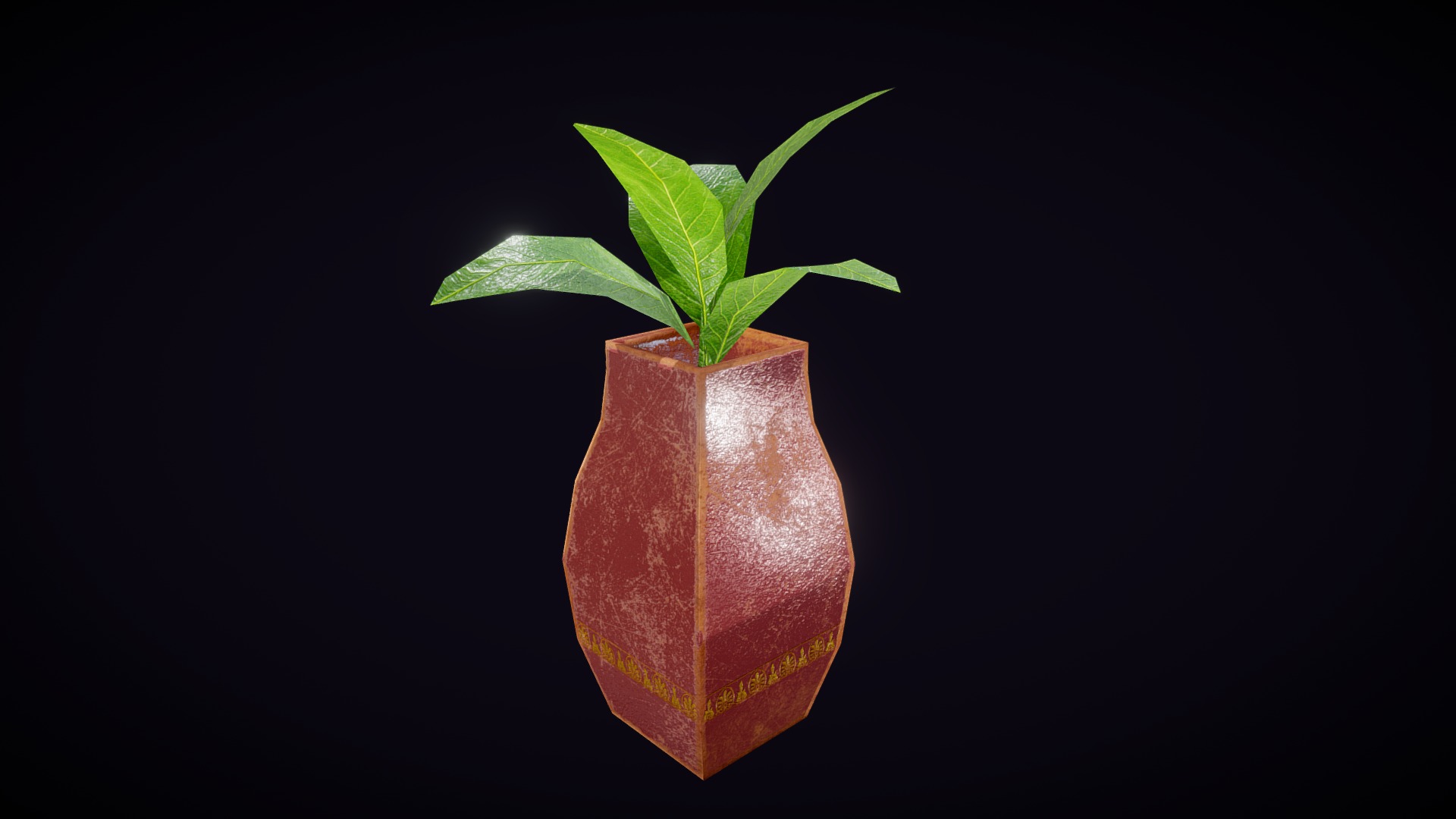 3D model Potted Plant (high quality) - This is a 3D model of the Potted Plant (high quality). The 3D model is about a plant in a pot.