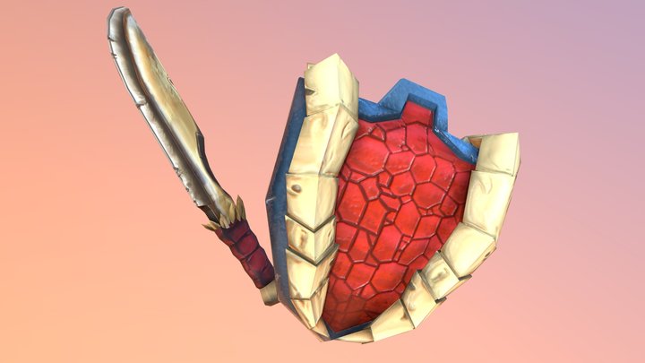 Bulwark & Bone Splitter (Sword Shield 3D model) 3D Model