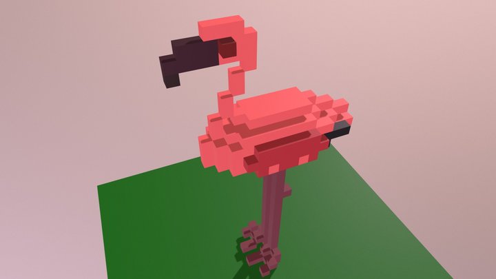 Flamingo Voxel Art. ❤ 3D Model