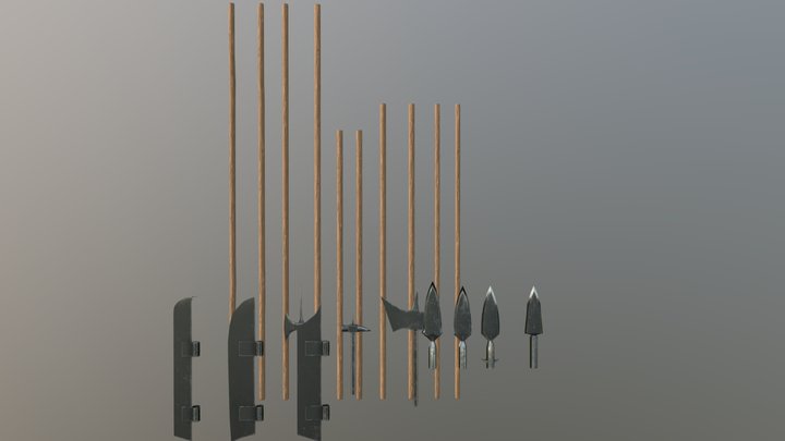 Modular Spears 3D Model