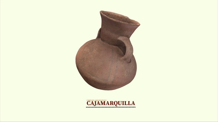 Cántaro con asa y diseño - P.A. Cajamarquilla 3D Model
