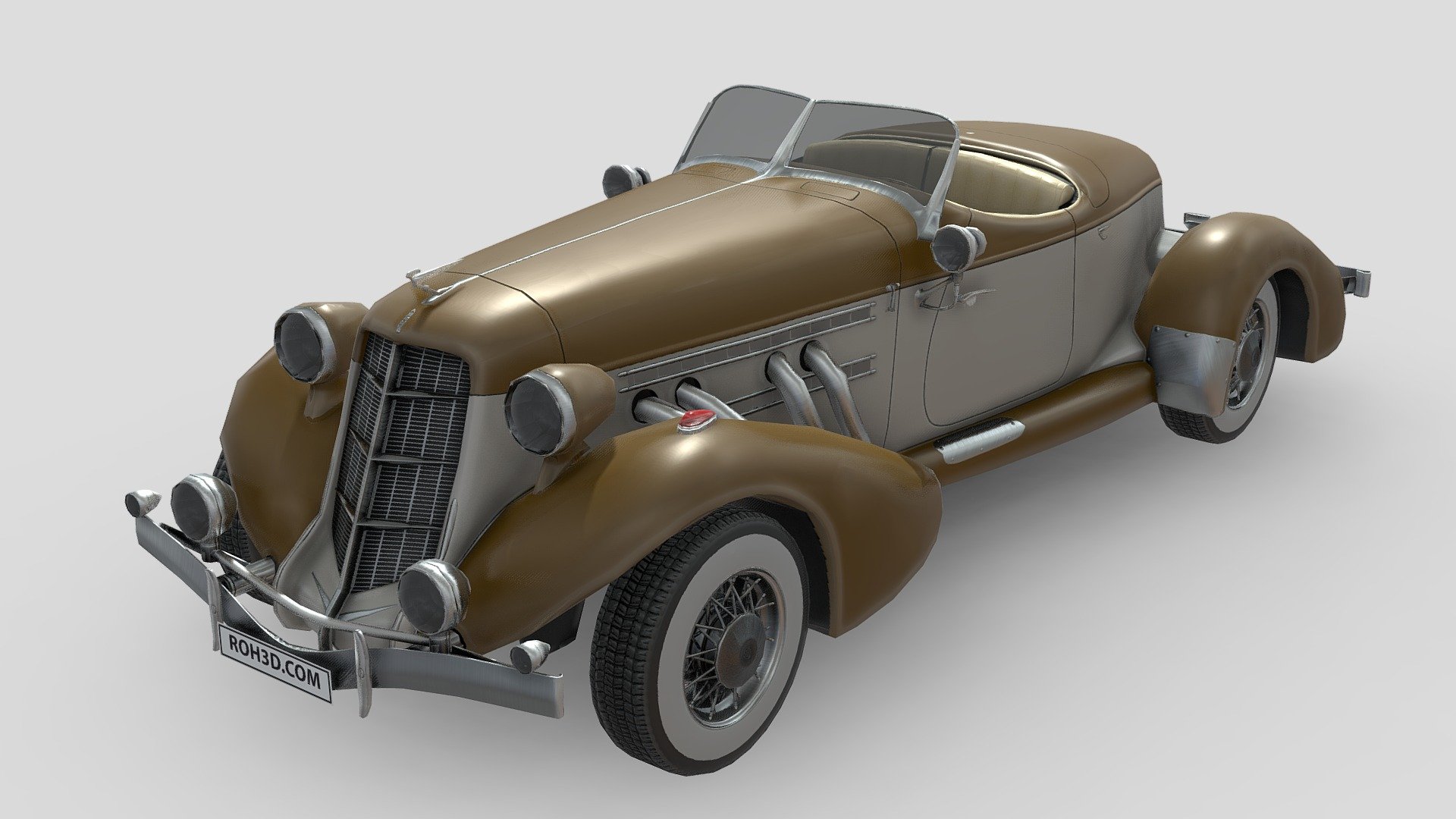 Low Poly Car - Auburn Speedster 851 - 3D model by ROH3D (@roh3d