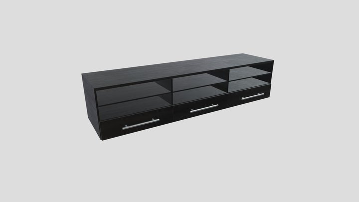 Tv Stand - Large (mid poly) 3D Model