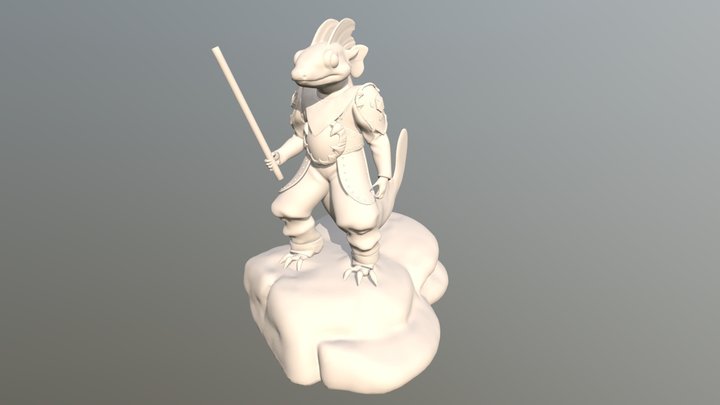 Axolotl Warior 3D Model