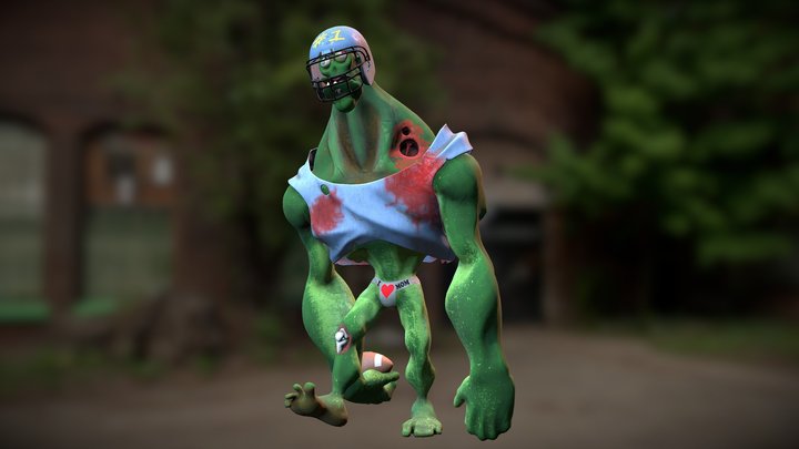 Zombie Football Player [texturing challenge] 3D Model