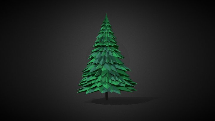 Polygonal pine tree 3D Model