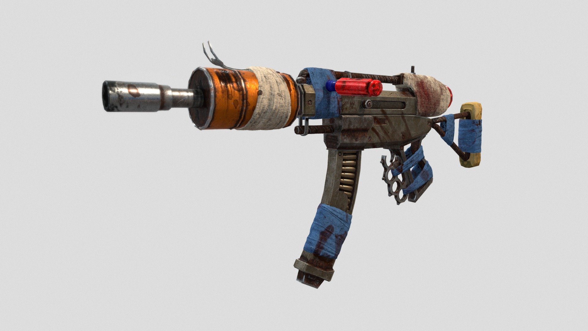 "Trasher" Post Apocalyptic Crafted Machine Gun 3D model by Tipping