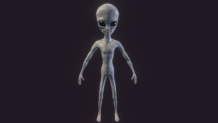 Alien Lowpoly (Gray) 3D Model