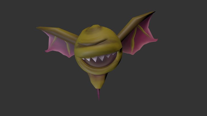 Low-poly Big-mouthed Dragon 3D Model