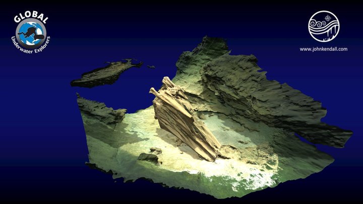 Blue Marino Cave. Broken Stalactite 3D Model