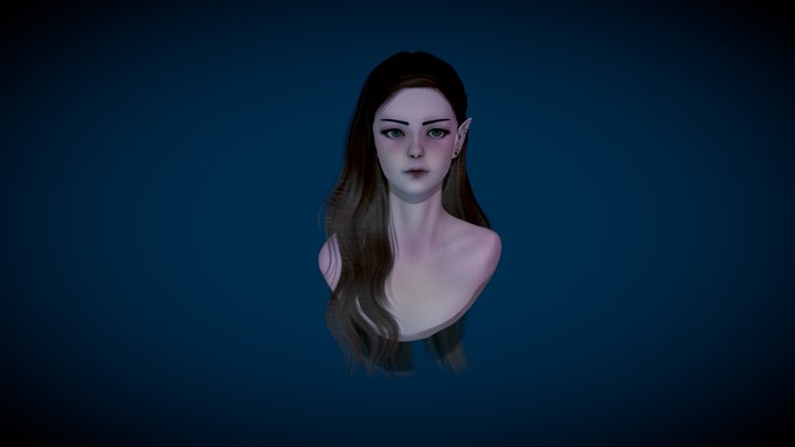 Elf Head Sculpt 3D Model