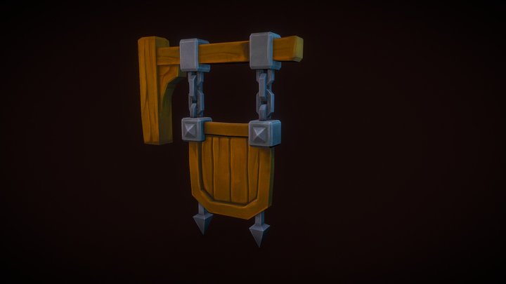 Stylized Tavern Sign 3D Model
