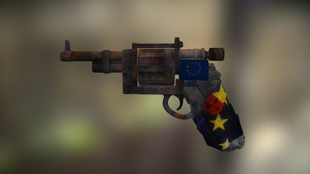 Old EU Rust Revolver 3D Model