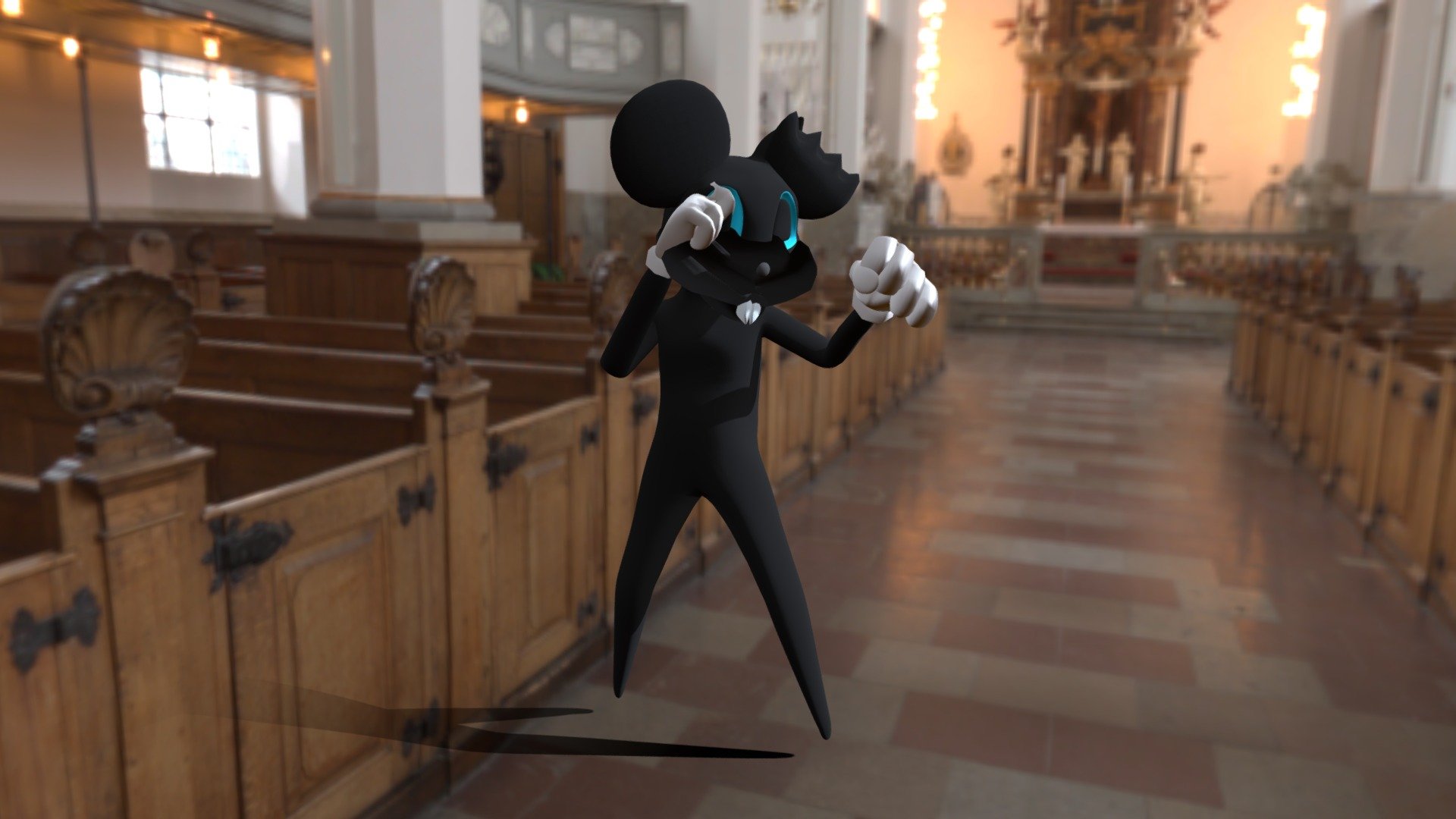 Cartoon Mouse Kicking