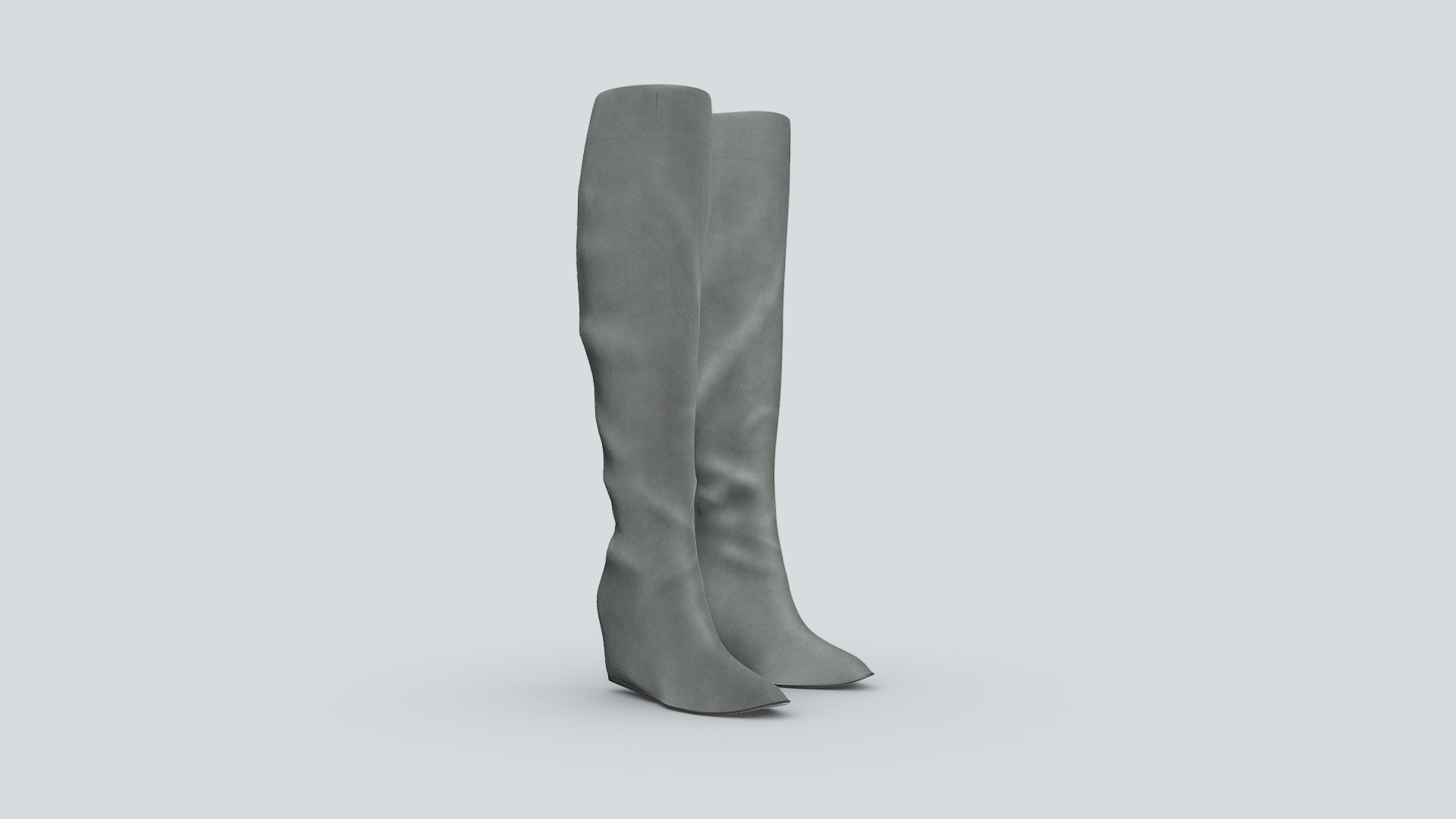 Knee High Female Wedge Suede Wedge Boots - Buy Royalty Free 3D model by ...