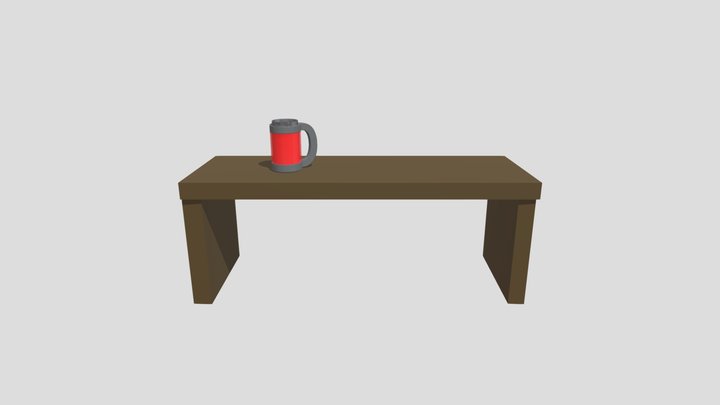 caneca na mesa 3D Model