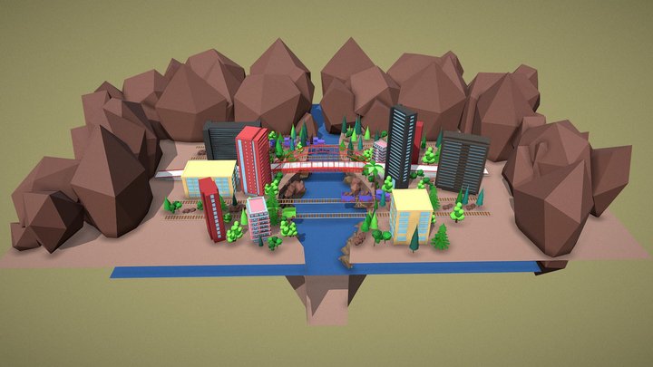 Lowpoly Environment - city 3D Model