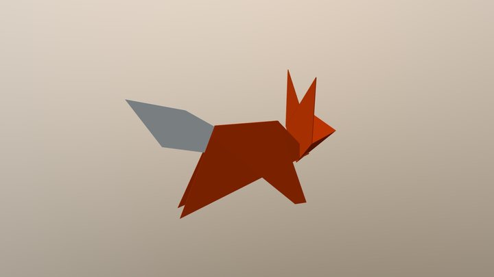 Origami Fox 3D Model
