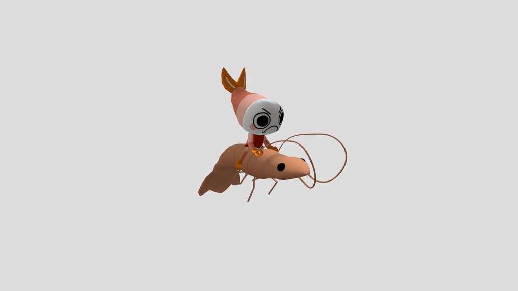 Shrimpo riding a shrimp