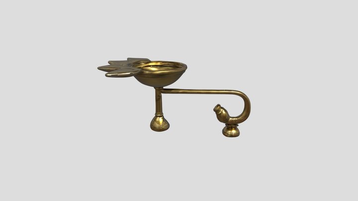 Golden Ritual Lamp 3D Model
