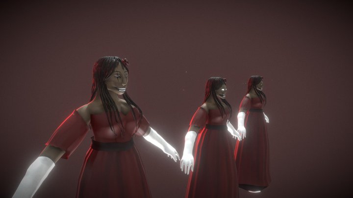 A Dark History - Red Girl Newer Versions 3D Model