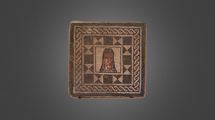 Mosaico policromo con maschera teatrale 3D Model