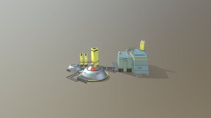 sci-fi station HW Detailing 3D Model