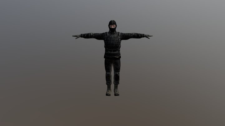 Character soldier basic 3D Model