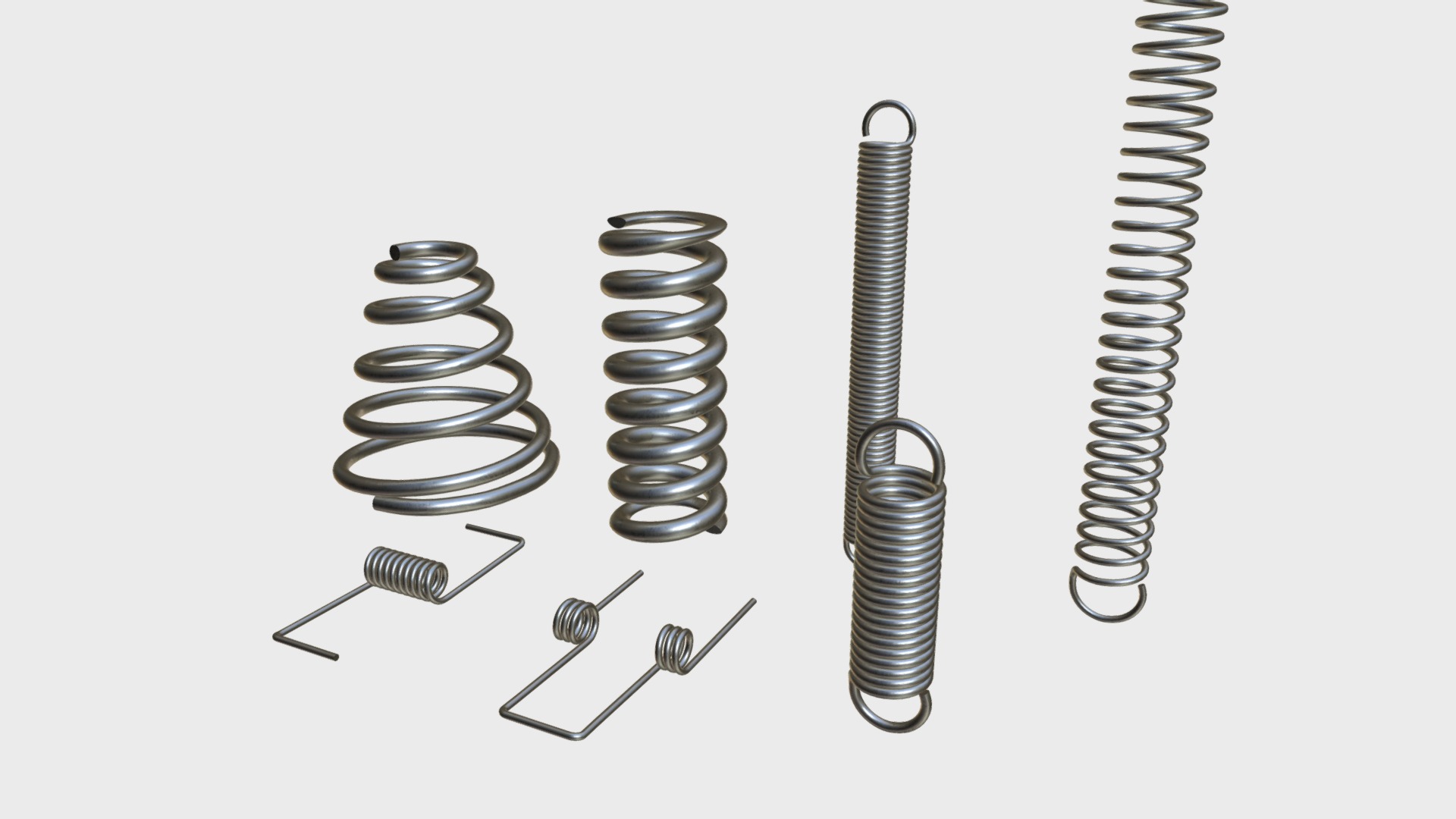 3D model Hardware springs - This is a 3D model of the Hardware springs. The 3D model is about a set of screws.