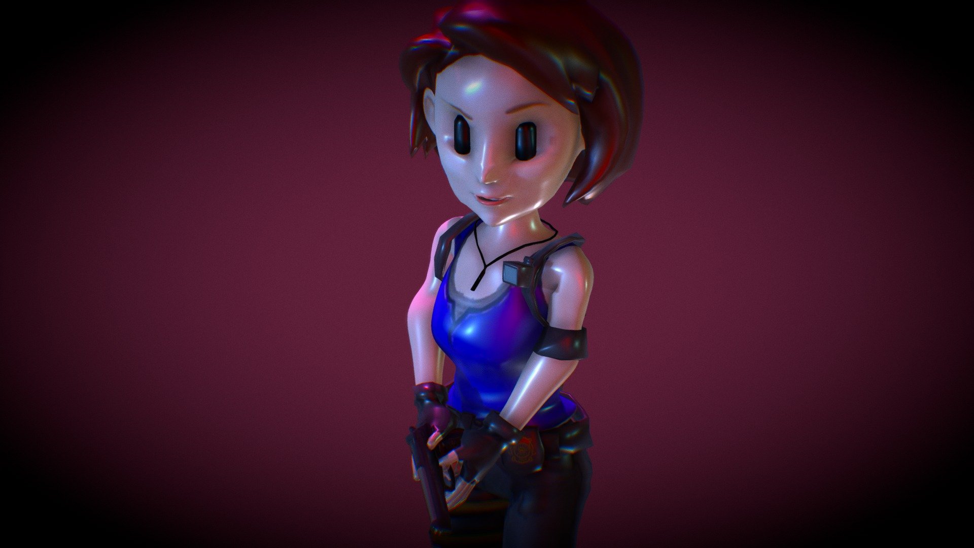 STL file Jill Valentine Residual Evil 3 Remake with 2 bases 👧・3D