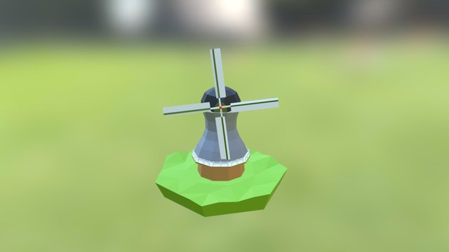 Dutch Windmill (Low Poly) 3D Model