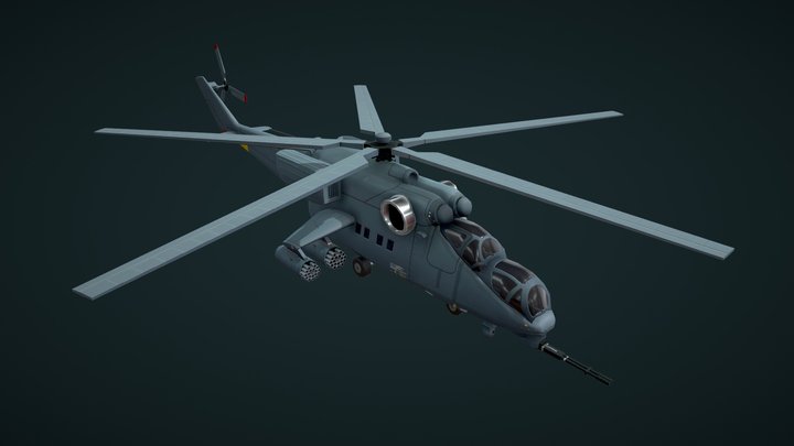 MI35 Helicopter 3D Model