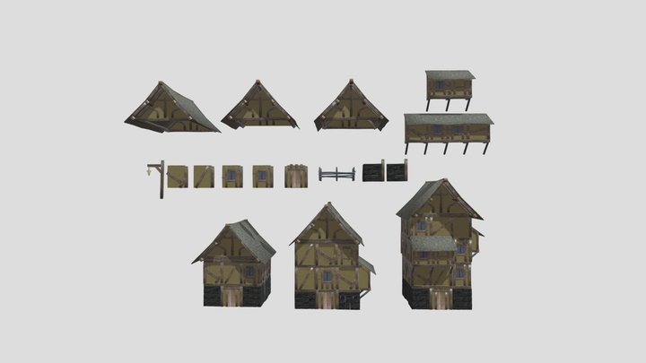 Modular Houses 3D Model