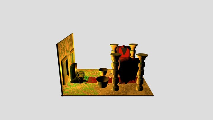 Aztec Throne Room studying 3D modelling 3D Model