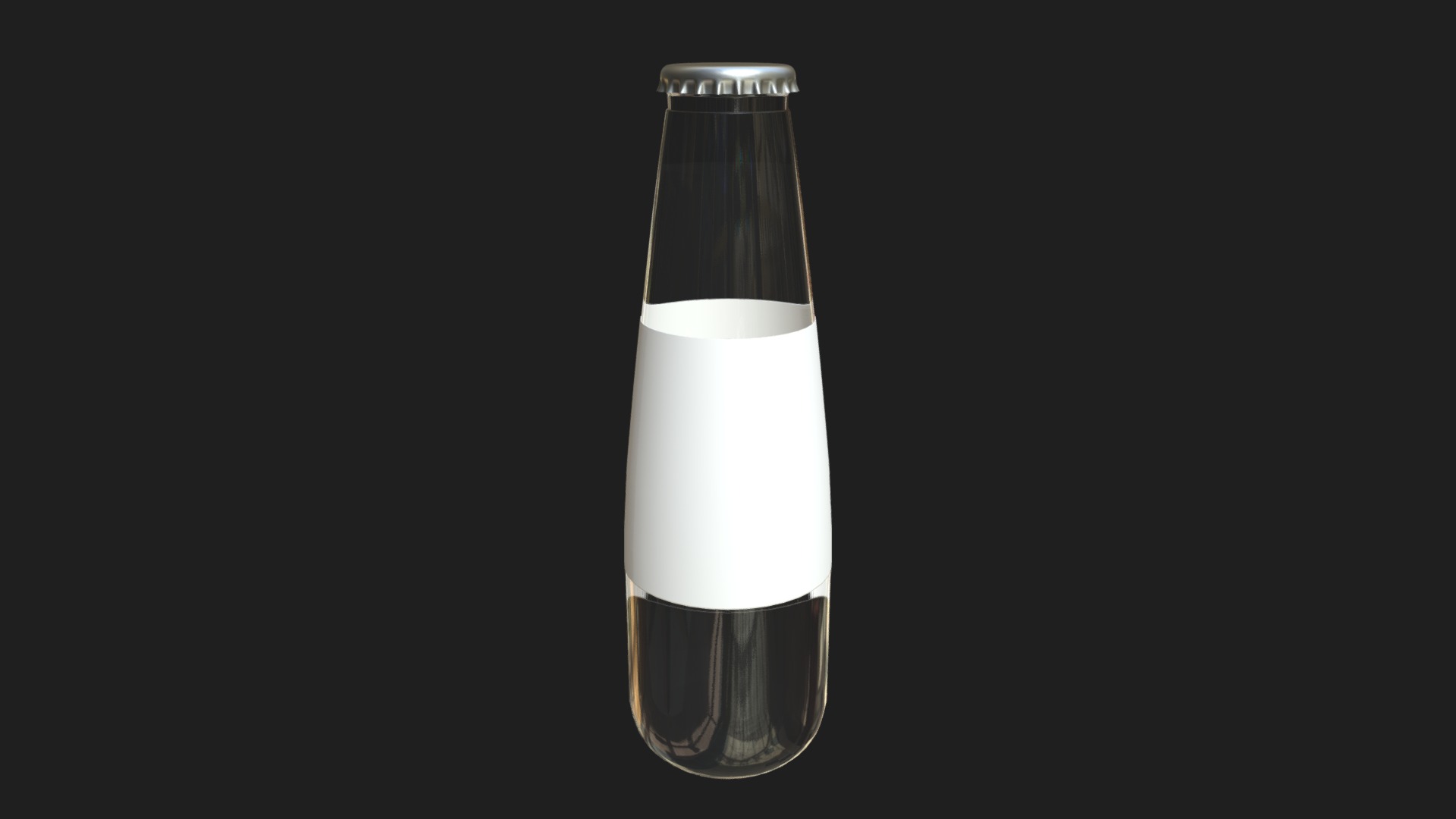 3D model Small aperitif bottle - This is a 3D model of the Small aperitif bottle. The 3D model is about a glass bottle with a white cap.