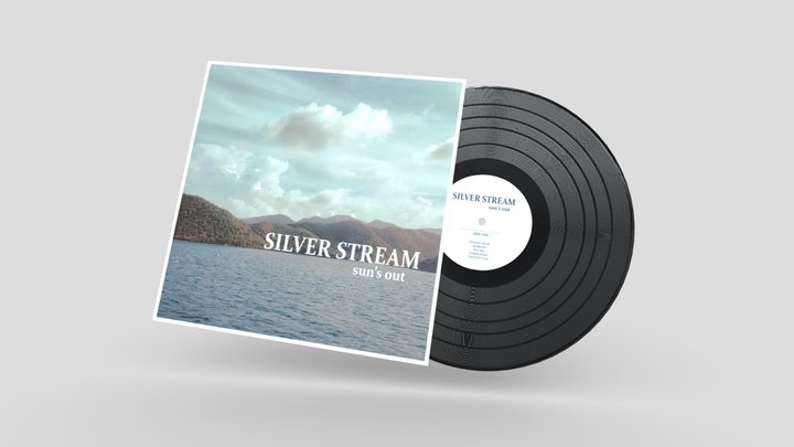 12 inch Vinyl Record Silver Stream 3D Model