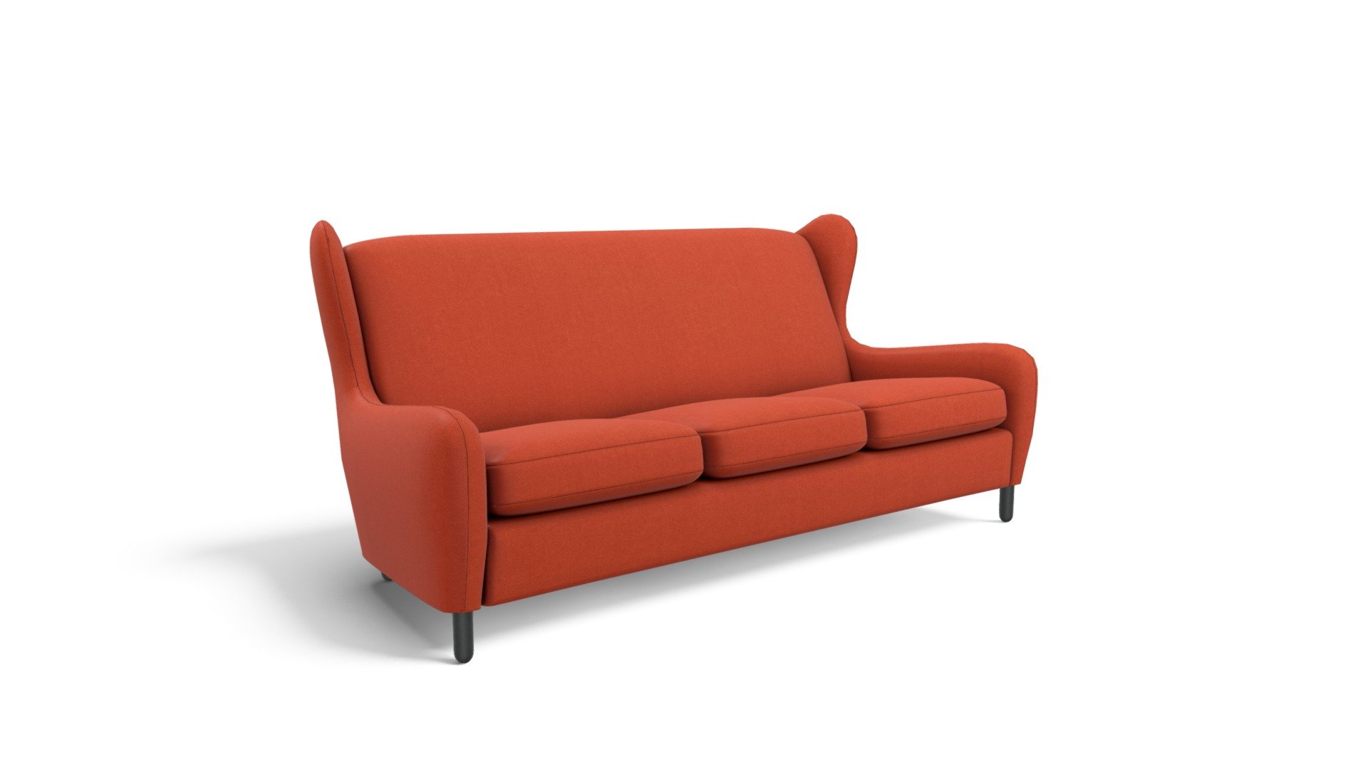 Rubens 3 Seater Sofa, Flame Orange Velvet