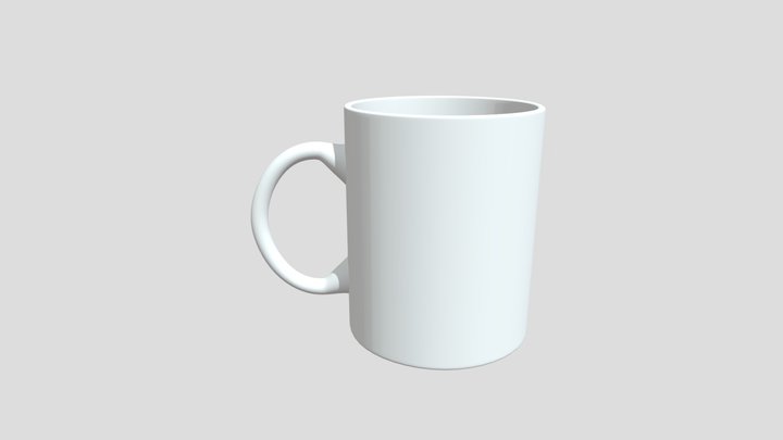 simple white mug 3D Model