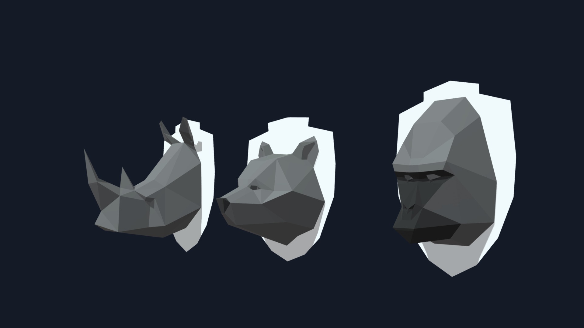 3D model Rhino Bear Gorilla TROPHY HEAD - This is a 3D model of the Rhino Bear Gorilla TROPHY HEAD. The 3D model is about a group of white and grey cubes.