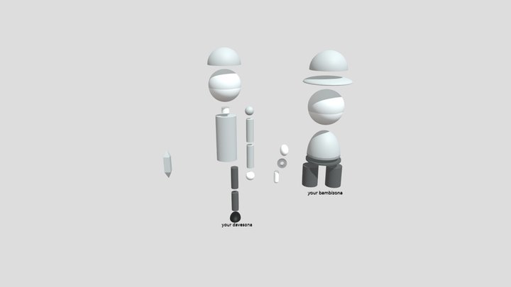 Bambisona and Davesona Bases 3D Model