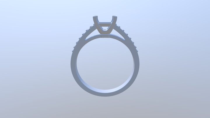 Solitaire Ring 52 4 5x4 5 Stone V2 3D Model