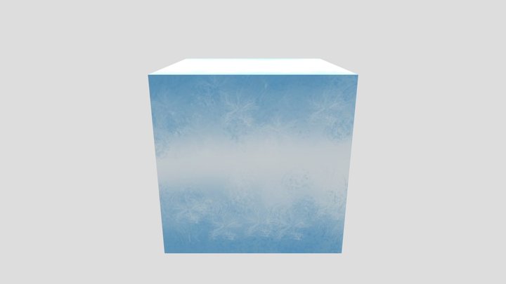 Ice Texture Painted Box 3D Model